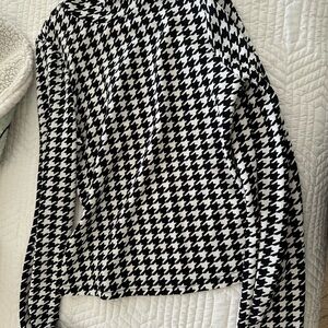 Houndstooth Black and White mock neck shirt